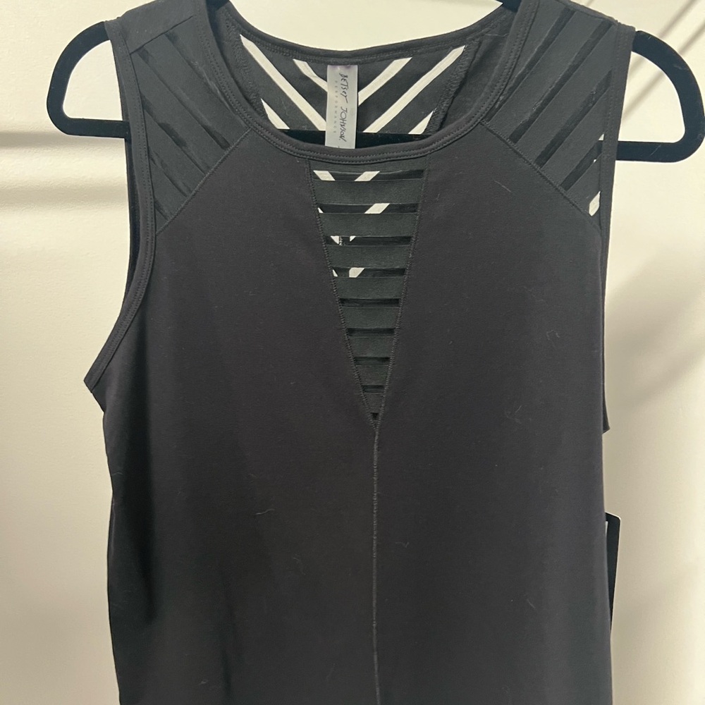 Betsey Johnson Black Cut-Out Tank Top